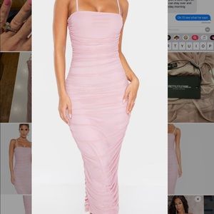NWT Ruched Rose Midi Dress